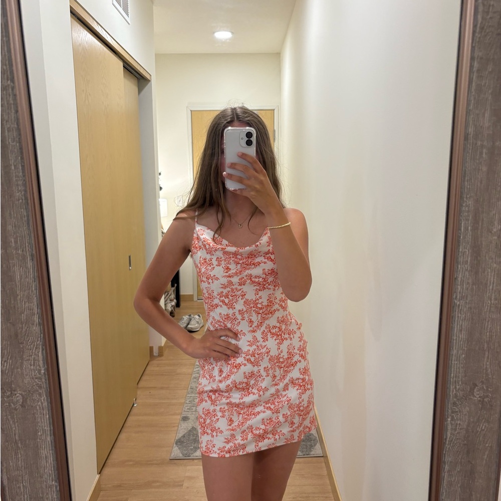Urban Outfitters Floral Orange Dress